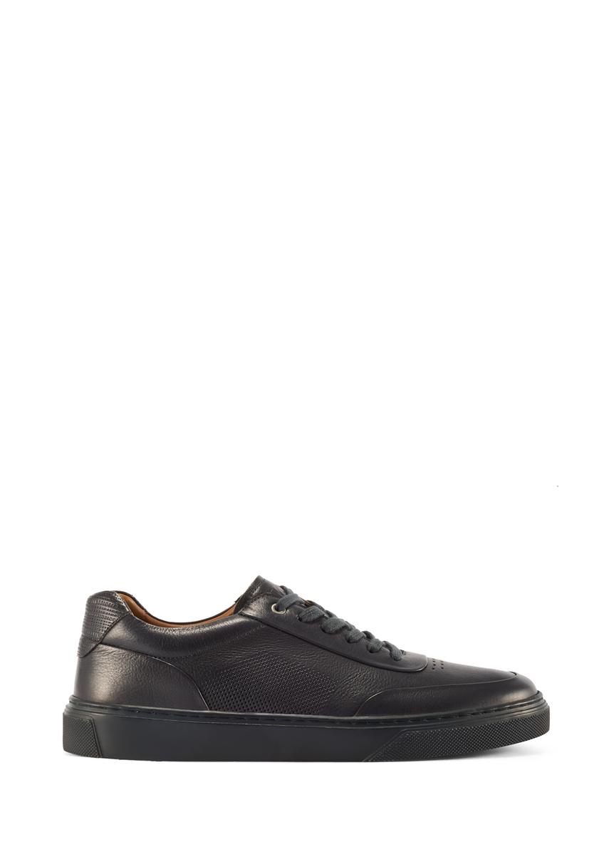Skórzane sneakersy męskie w kolorze granatowym BUTYM-0484-7E(W26)