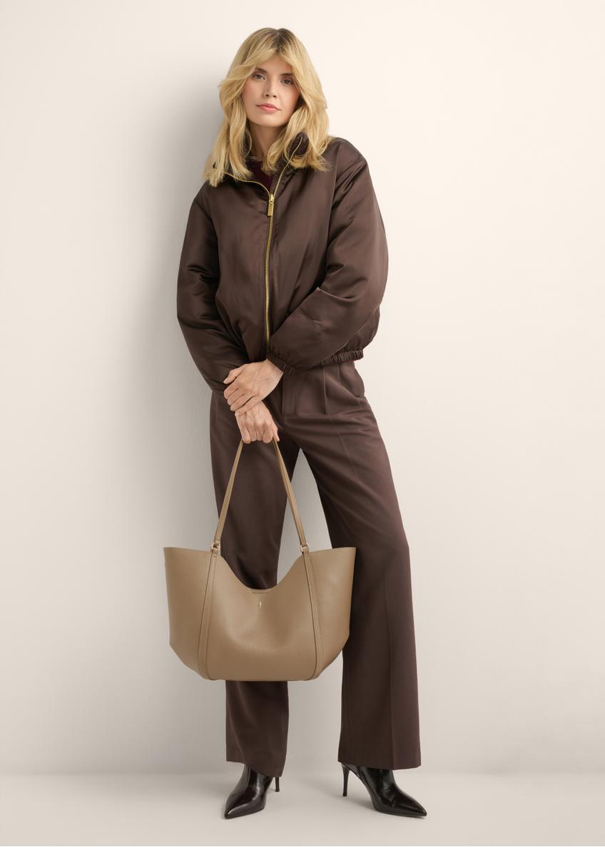 Beżowa torebka damska typu shopper TOREC-1296-1B (Z26)