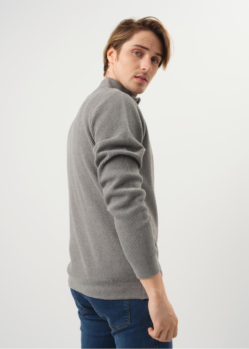 Szary sweter męski zapinany na suwak SWEMT-0137-66(Z23)