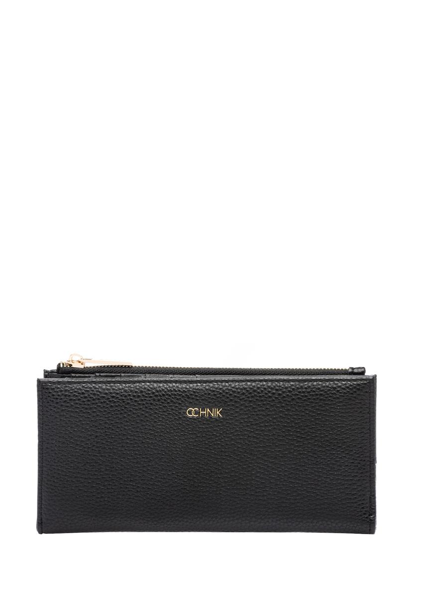 Czarny portfel damski POREC-0429-99(W26), widok produktu z przodu na białym tle.