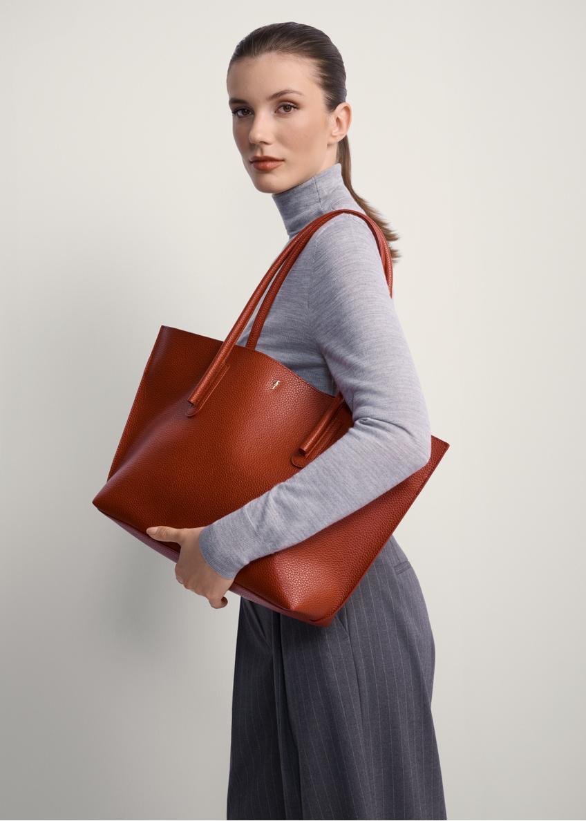 Czerwona torebka shopper damska TOREC-0938B-41(Z25)