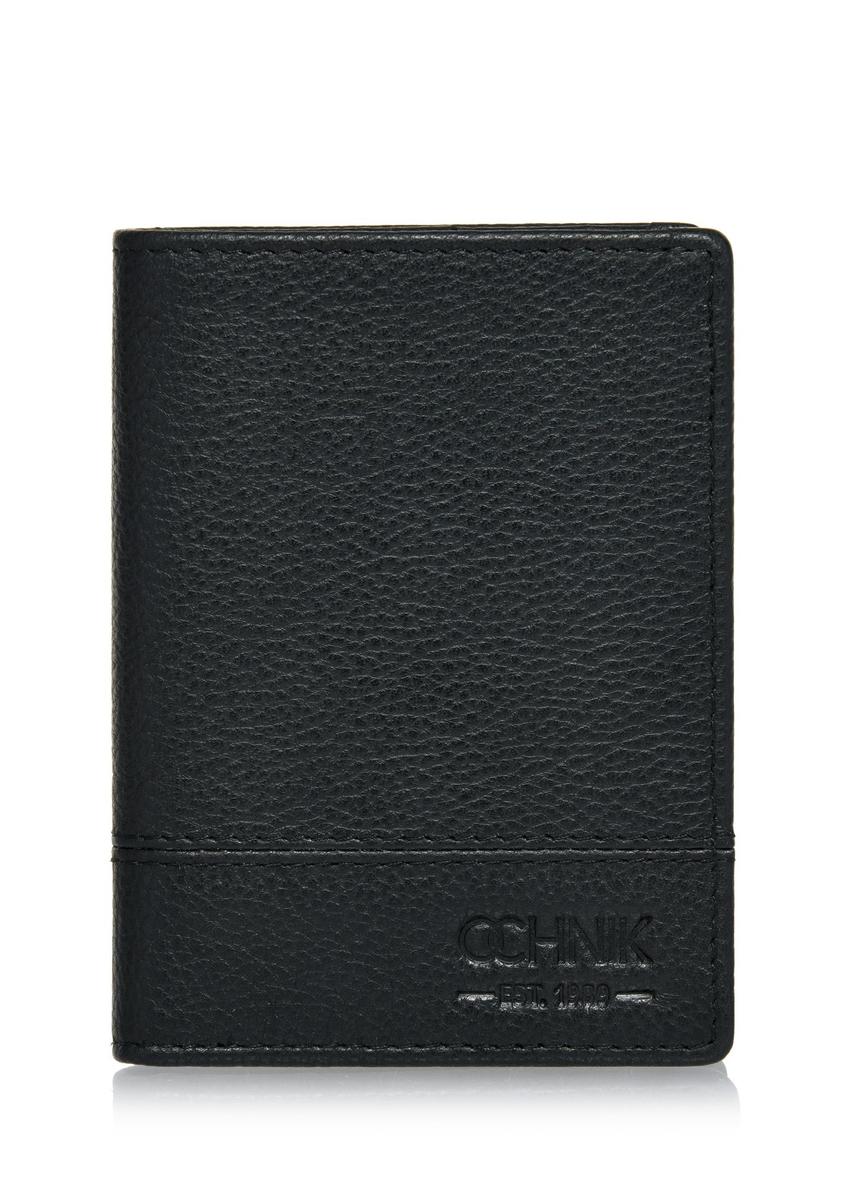 Black leather small men's wallet PORMS-0610-99(Z24)