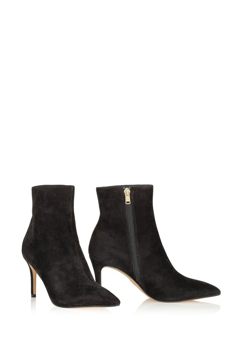 Black suede high heel ankle boots BUTYD-1122-98(Z24)