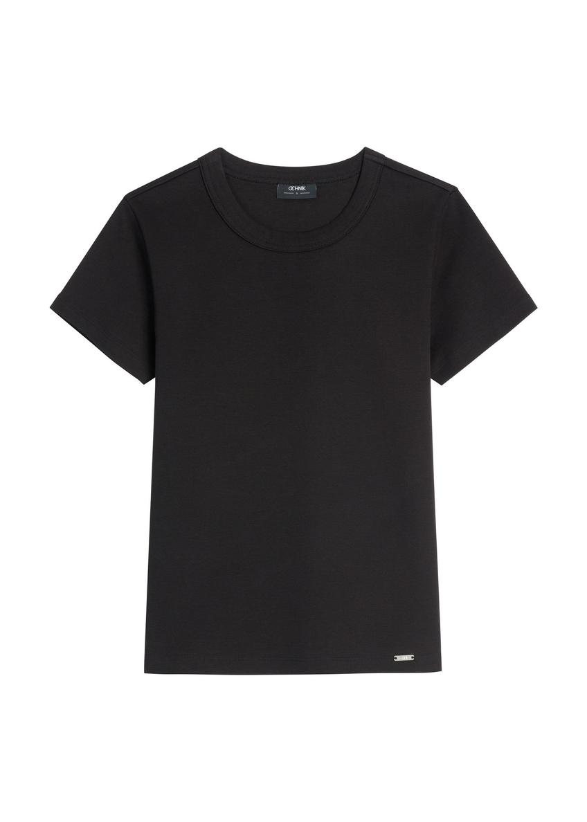 Czarny bawełniany t-shirt damski TSHDT-0144-99(Z26)