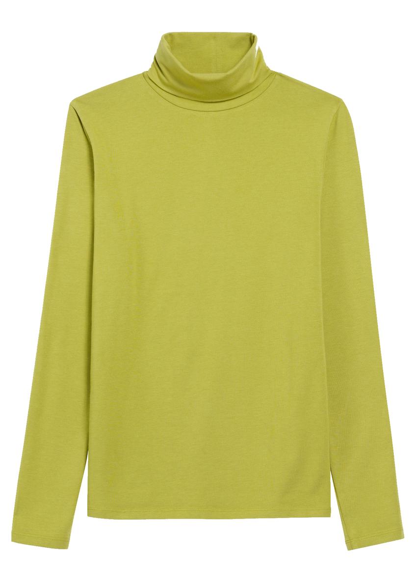 Limonkowa bluzka damska z golfem LSLDT-0040-84(Z25)