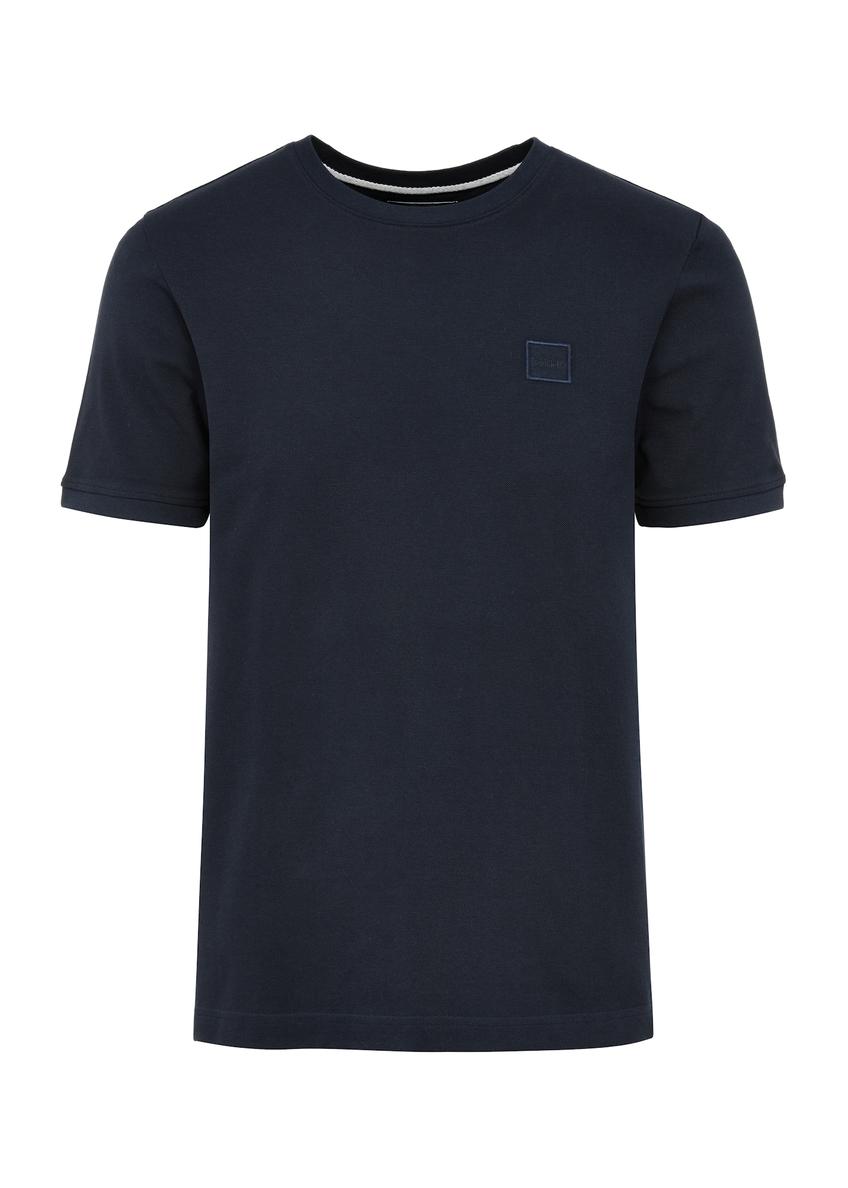 Granatowy T-shirt męski z bawełny TSHMT-0100-69(W25)-04