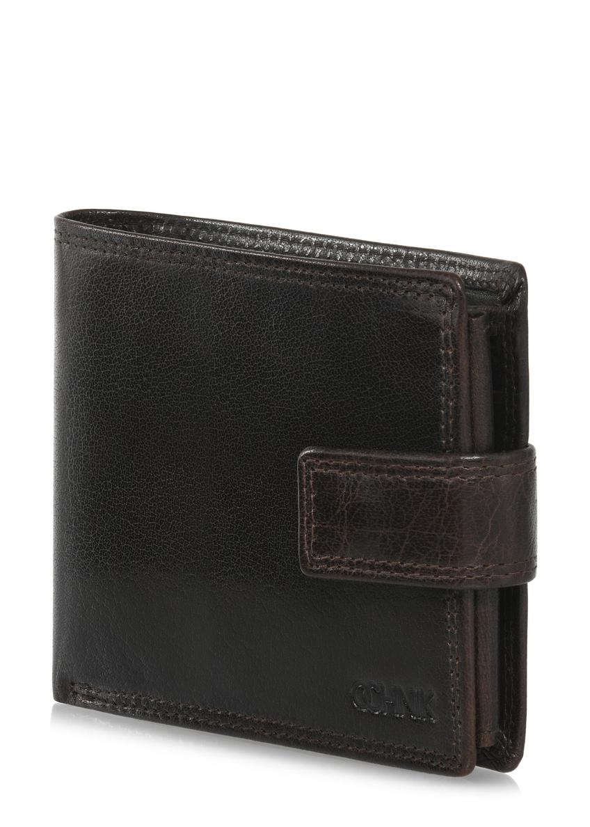 Skórzany zapinany brązowy portfel męski PORMS-0553-89(W24)
