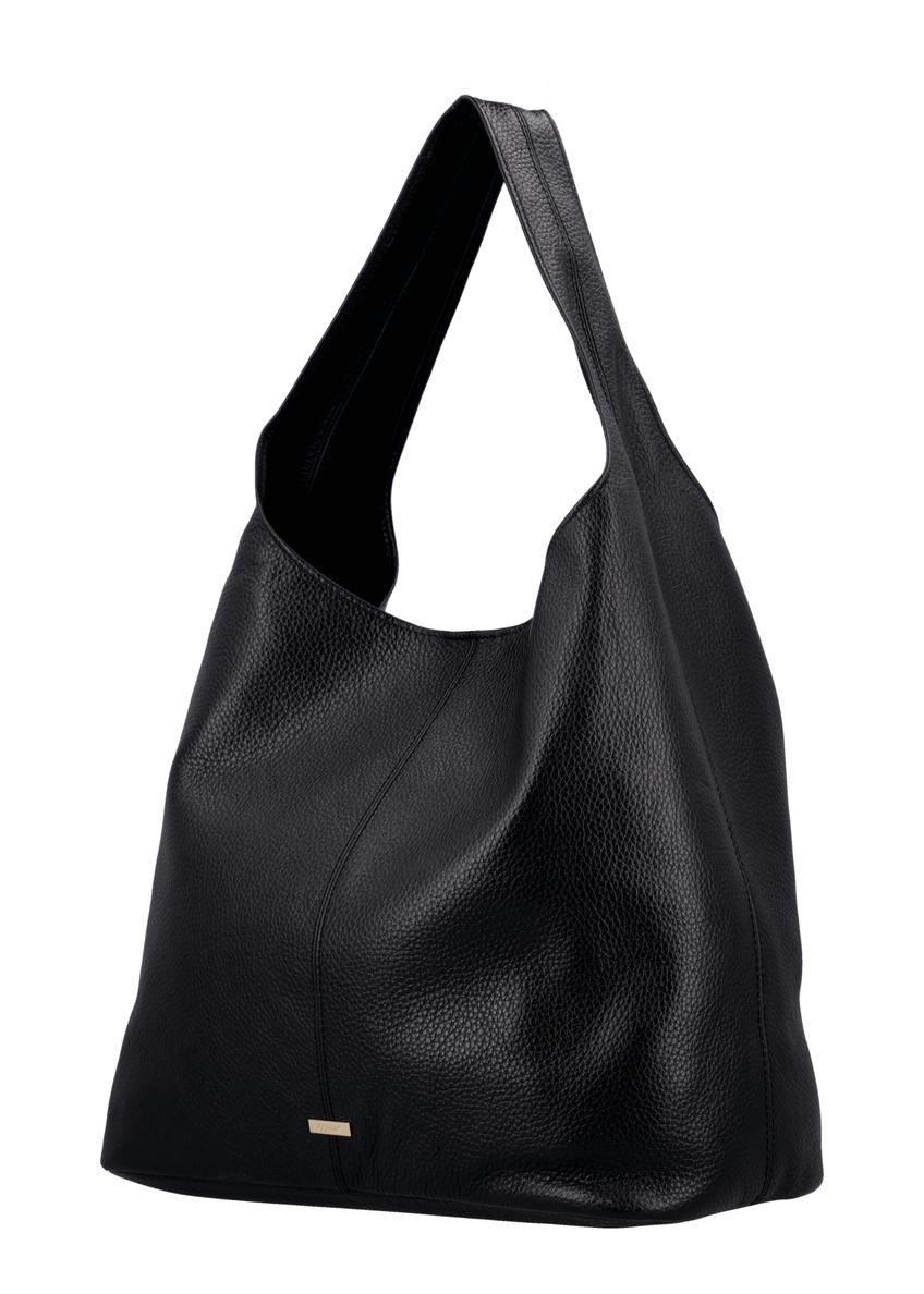 Czarna skórzana torebka shopper TORES-1372-9I(Z26)