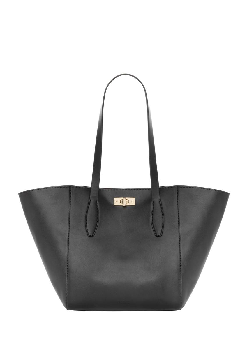 Czarna torebka damska typu shopper TOREC-1375-99(Z26)