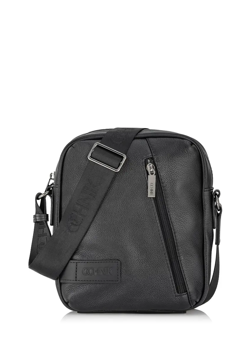 Black leather men's bag TORMS-0251A-99(Z24)