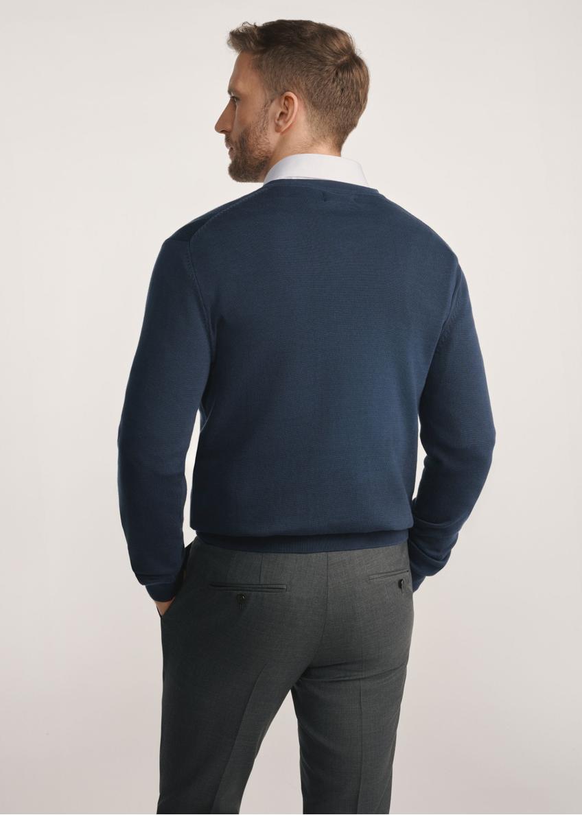 Granatowy sweter męski z logo SWEMT-0159A-7E(Z26)