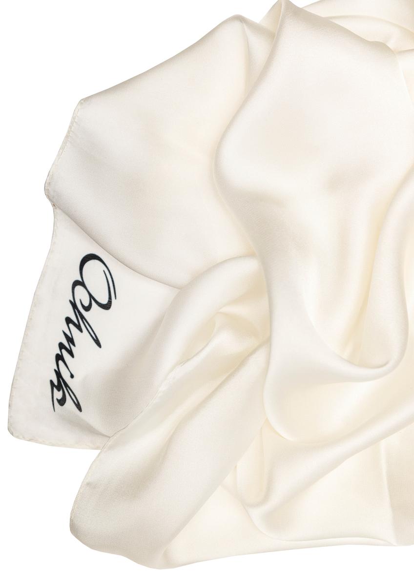 Biały szalik damski z logo SZADT-0189-11(W25)