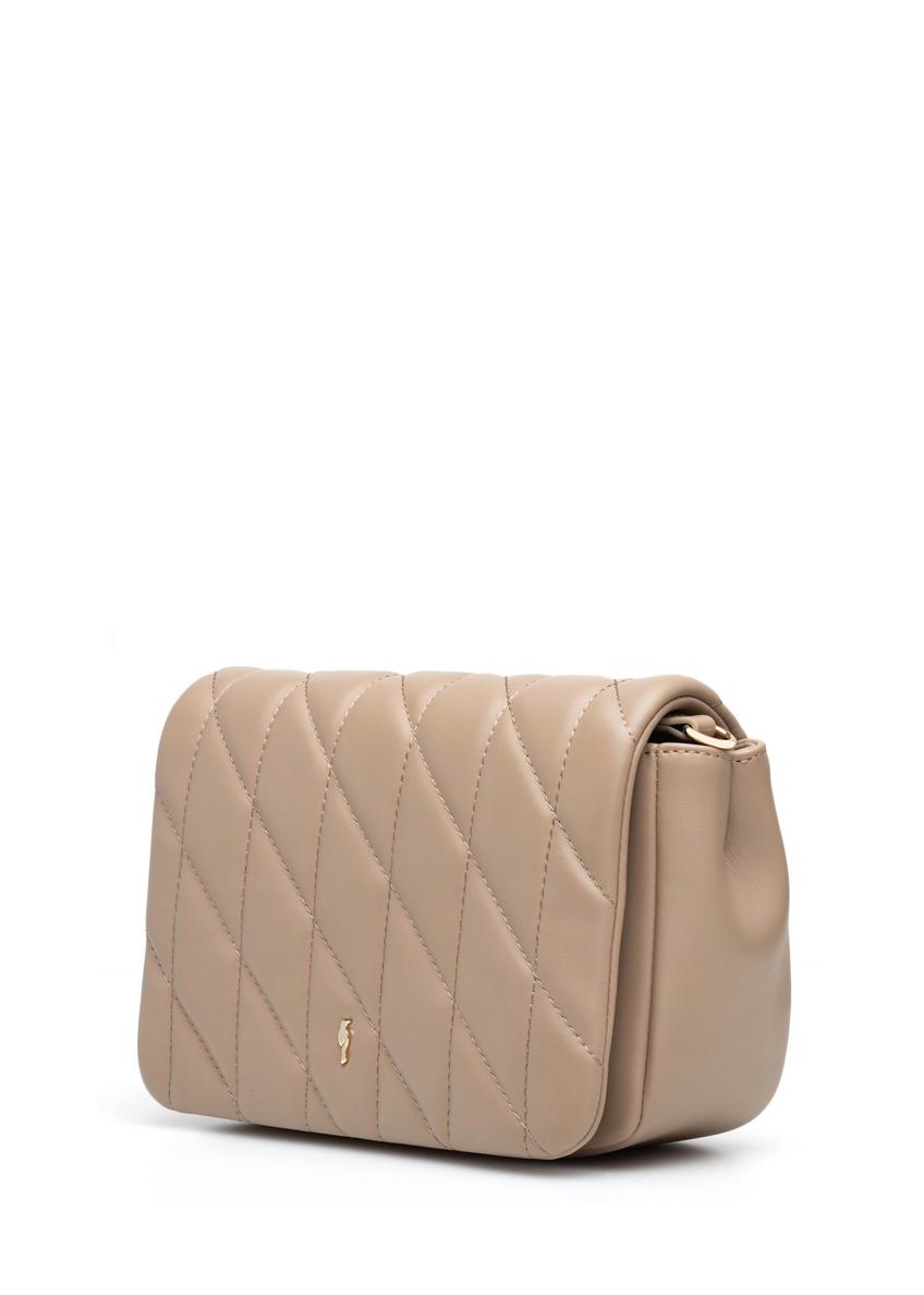 Beżowa torebka damska z przeszyciami TOREC-1151-1D(W26)