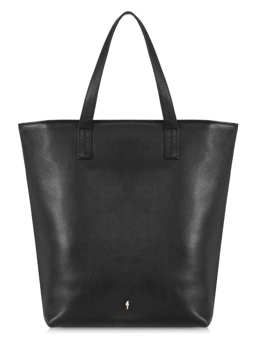 Czarna skórzana torebka shopper TORES-0850A-99(W24)-01