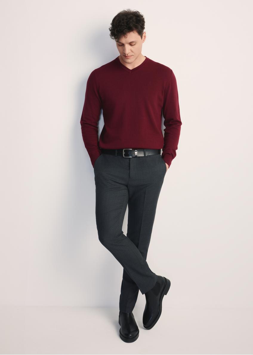 Bordowy sweter męski z logo SWEMT-0159A-49(Z25)