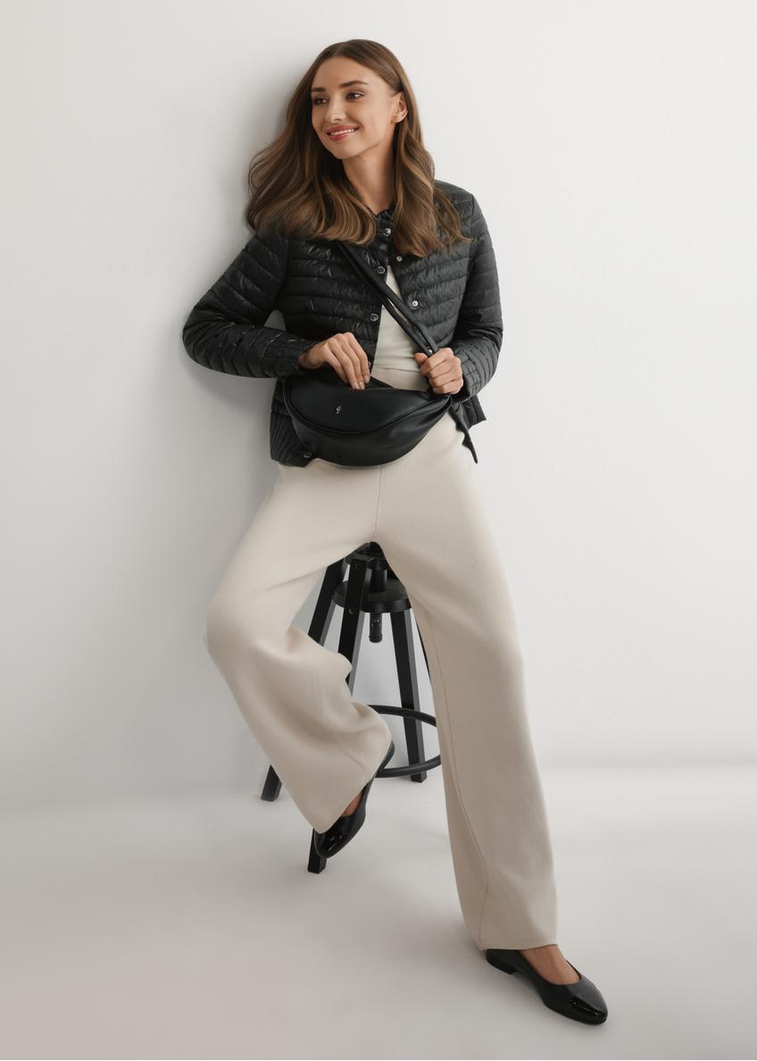 Czarna półokrągła torebka damska TOREC-1146-99(W26)