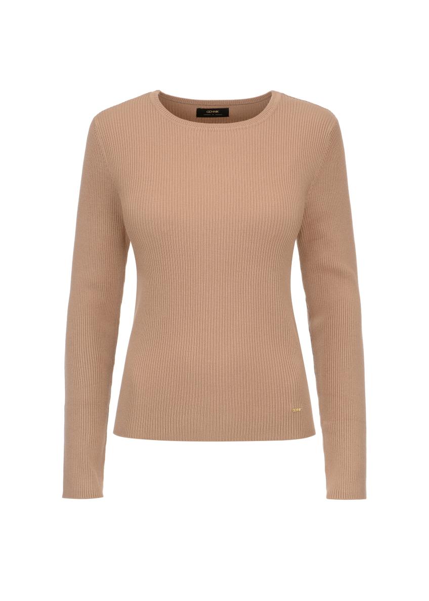 Prążkowany longsleeve damski LSLDT-0028-81(Z23)-03