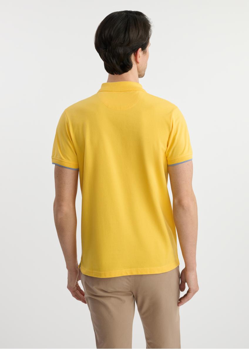 Żółta koszulka polo z bawełny POLMT-0045B-22(W25)