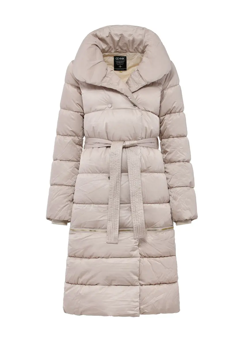 Beige quilted women's winter jacket KURDT-0546-80(Z24)-02