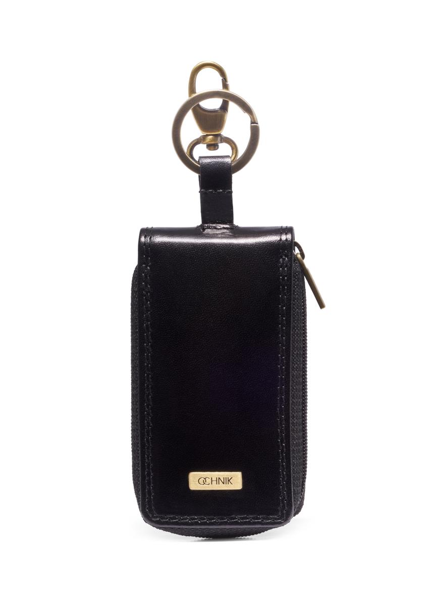 Czarne skórzane etui na klucze PL-222-99(Z26)
