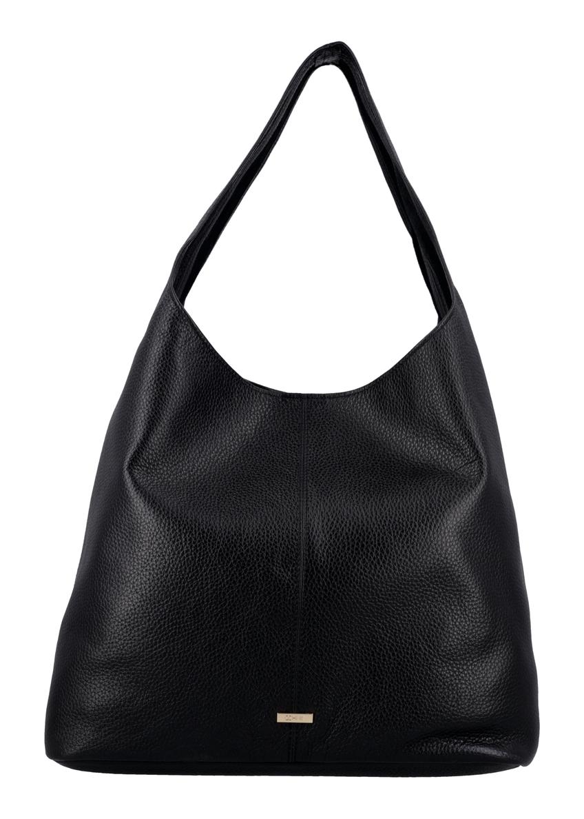 Czarna skórzana torebka shopper TORES-1372-9I(Z26)