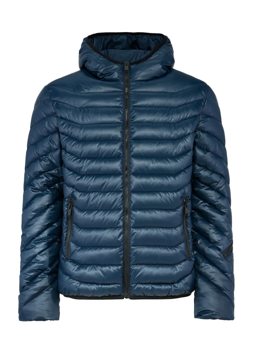 Kurtka męska w kolorze granatowym KURMT-0380-69(Z25), widok produktu z przodu na białym tle.