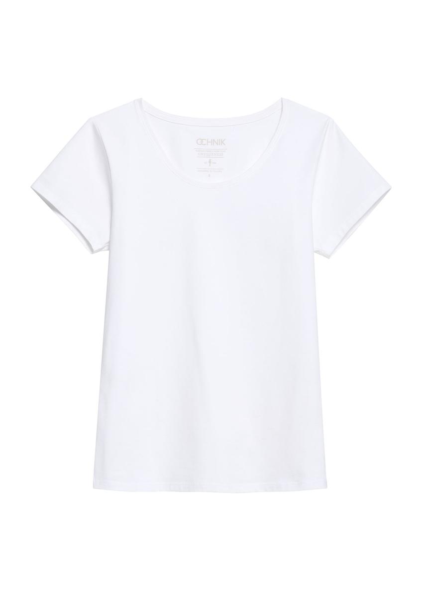 Biały T-shirt damski basic TSHDT-0111-0A(KS)