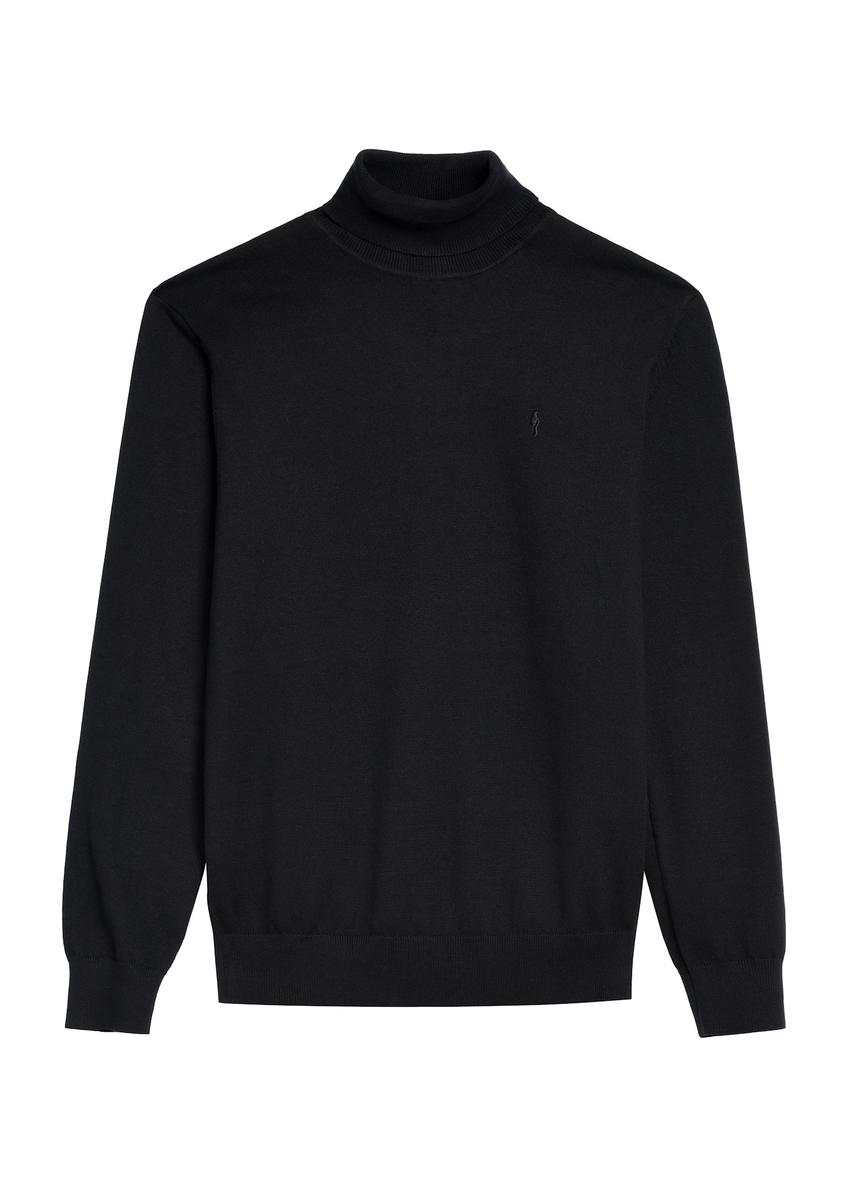 Czarny sweter męski z golfem SWEMT-0095B-99(Z25)