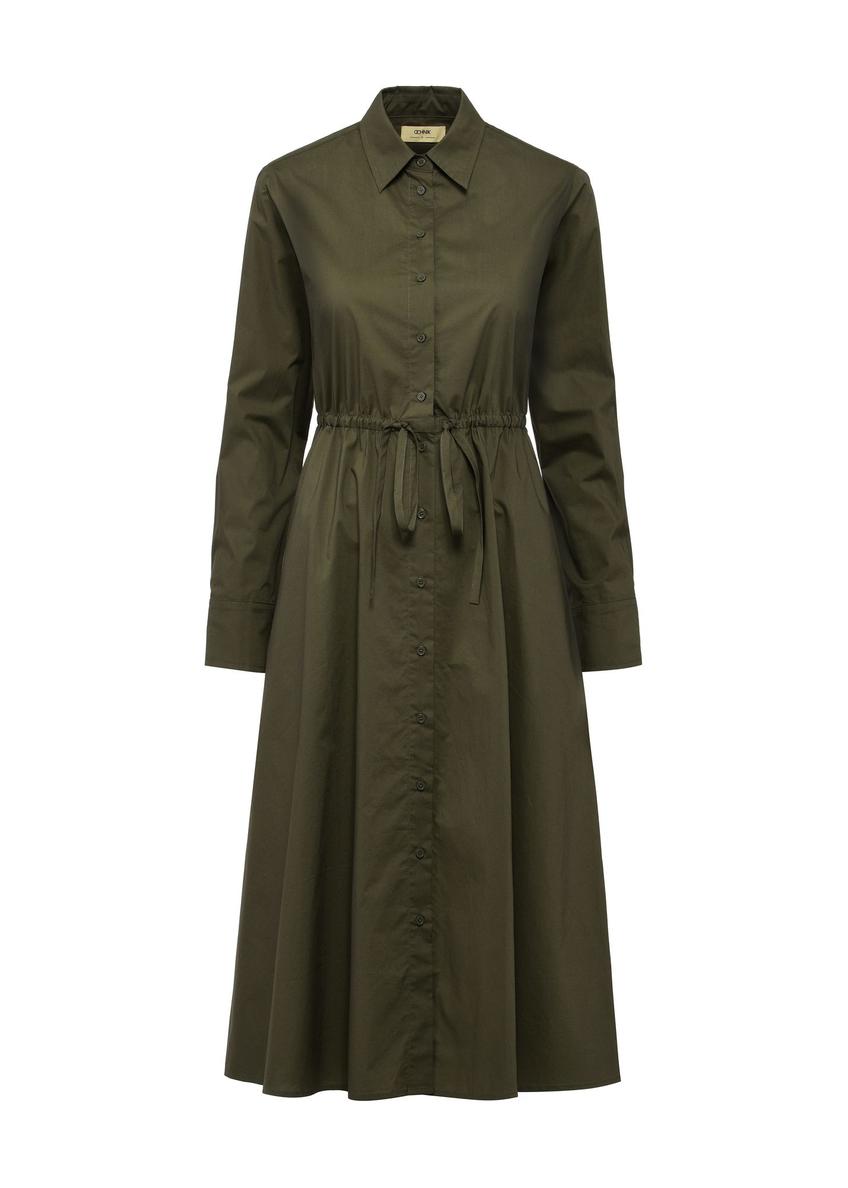 Sukienka z długim rękawem w kolorze khaki SUKDT-0230-55(W25)-05