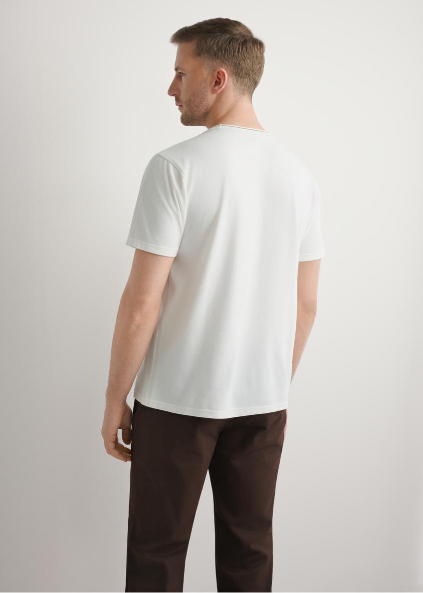 Biały T-shirt męski z bawełny TSHMT-0150-0B(W26)