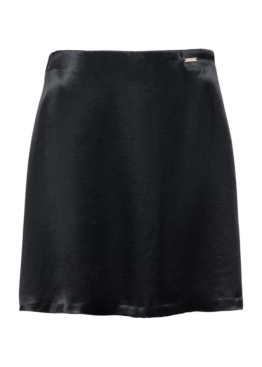 Czarna satynowa spódnica mini SPCDT-0104-99(W25)