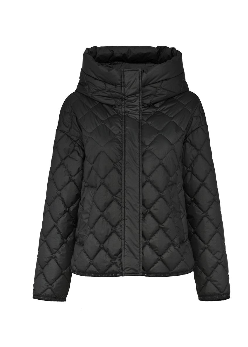 Czarna pikowana kurtka damska z kapturem KURDT-0588-99(Z25)
