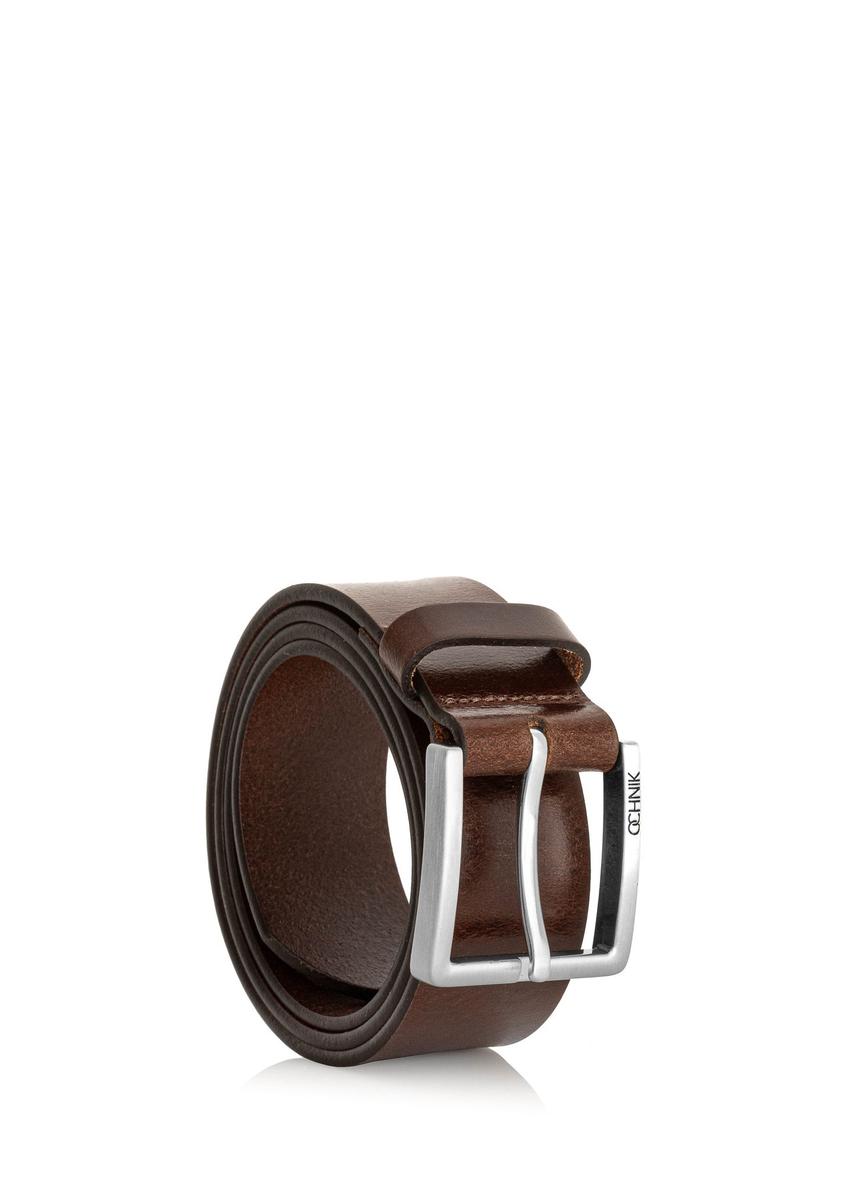 Brown leather men's belt PASMS-0257-89(Z24)