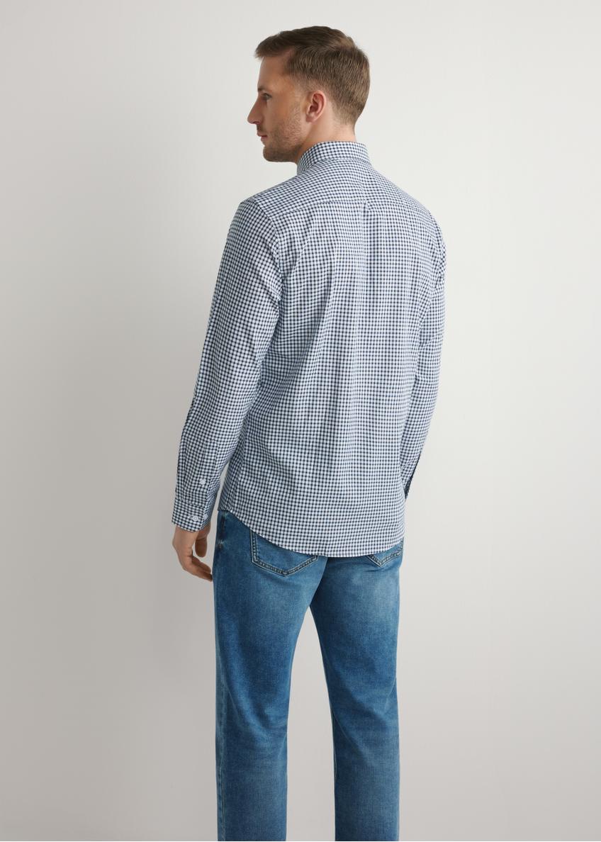Bawełniana koszula męska w granatową kratkę KOSMT-0277-7E(W26)