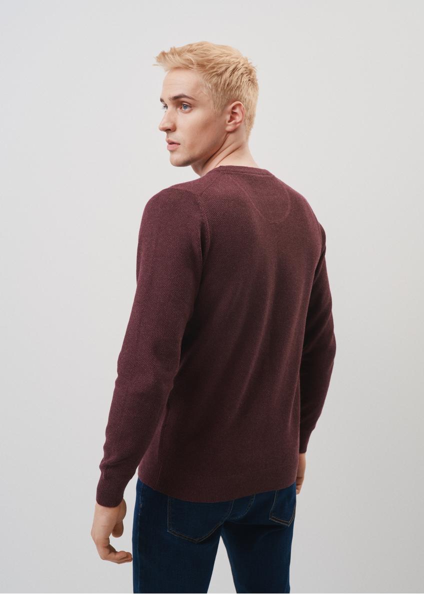 Bordowy bawełniany sweter męski z logo SWEMT-0135-49(Z23)