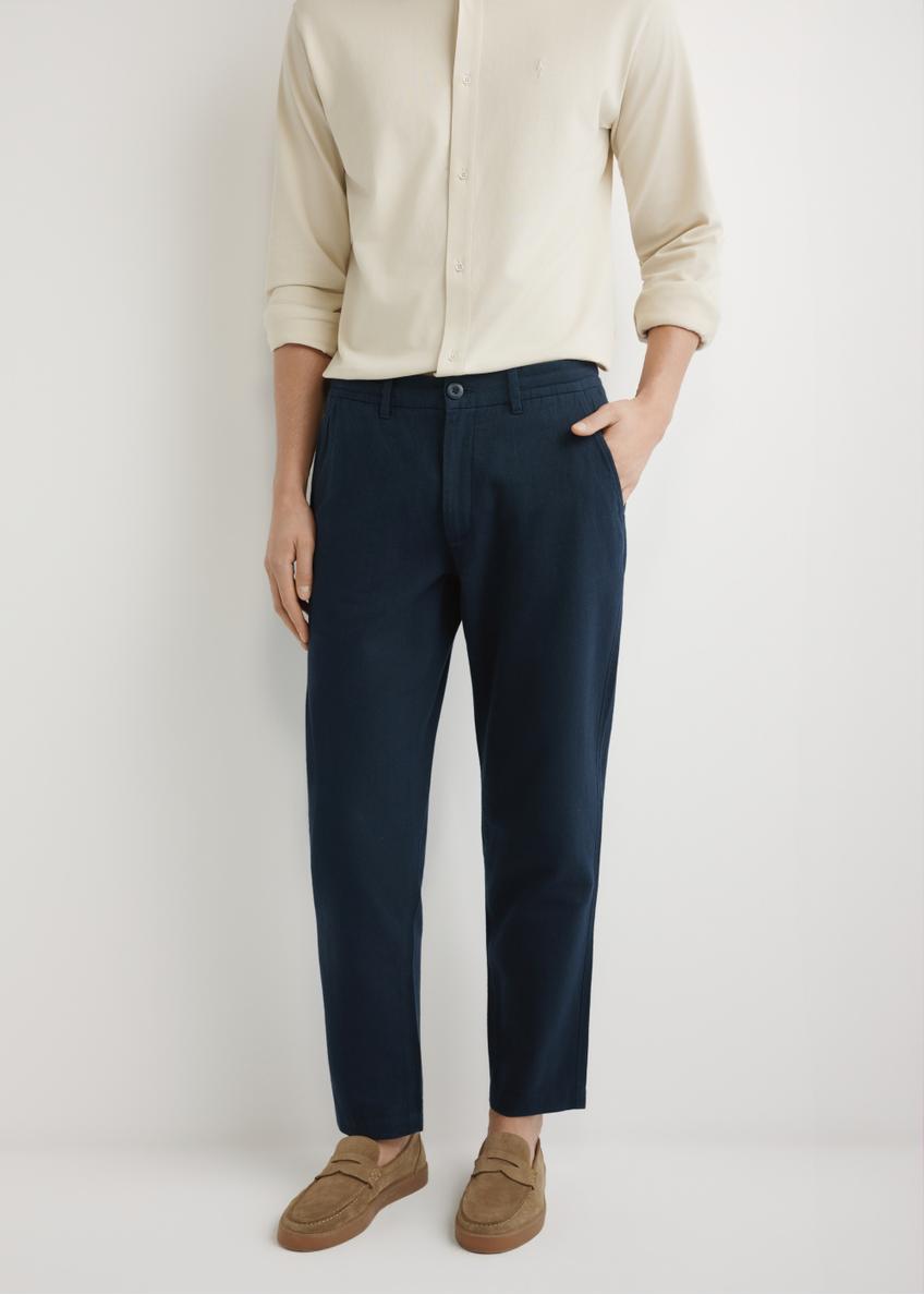 Granatowe spodnie męskie SPOMT-0120-7E(W26)