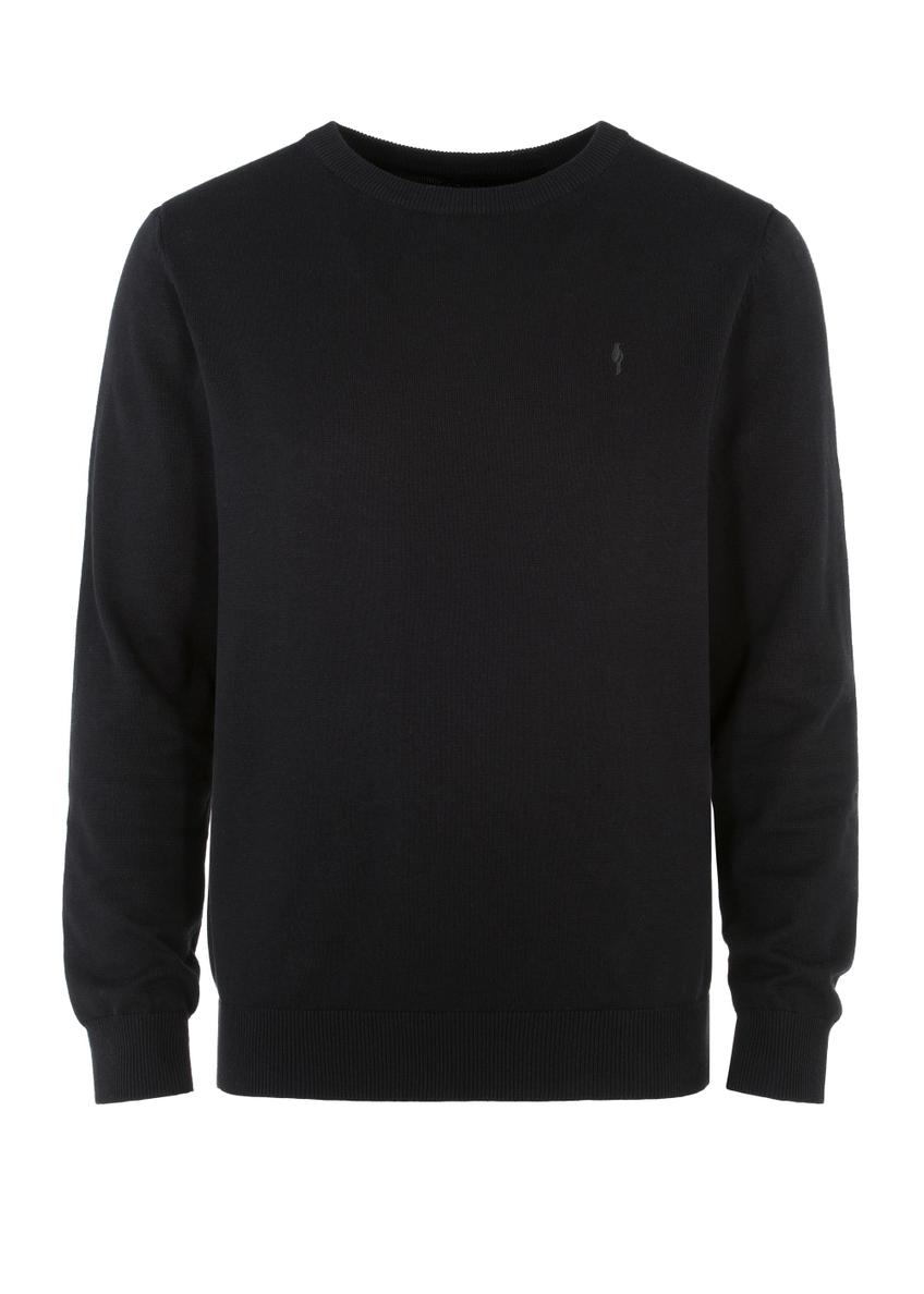 Czarny sweter męski basic SWEMT-0114-99(Z23)-03