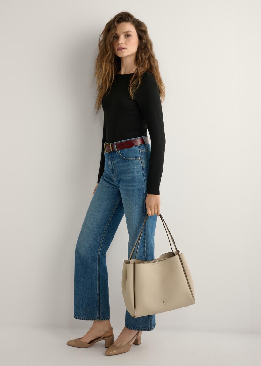 Beżowa torebka shopper damska TOREC-1183-1A(W26)