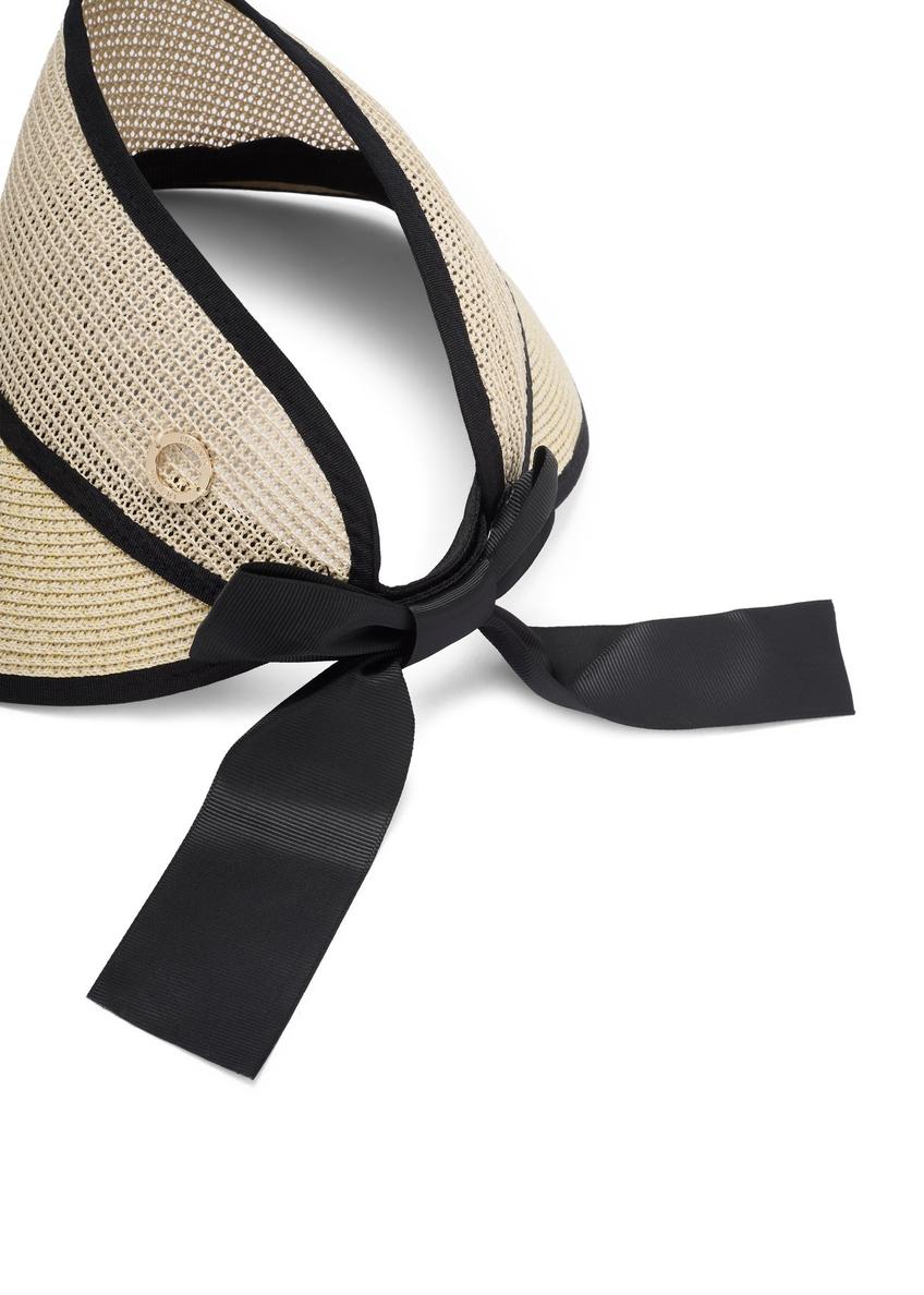 Słomkowy kapelusz-daszek KAPDT-0046-1E(W26)