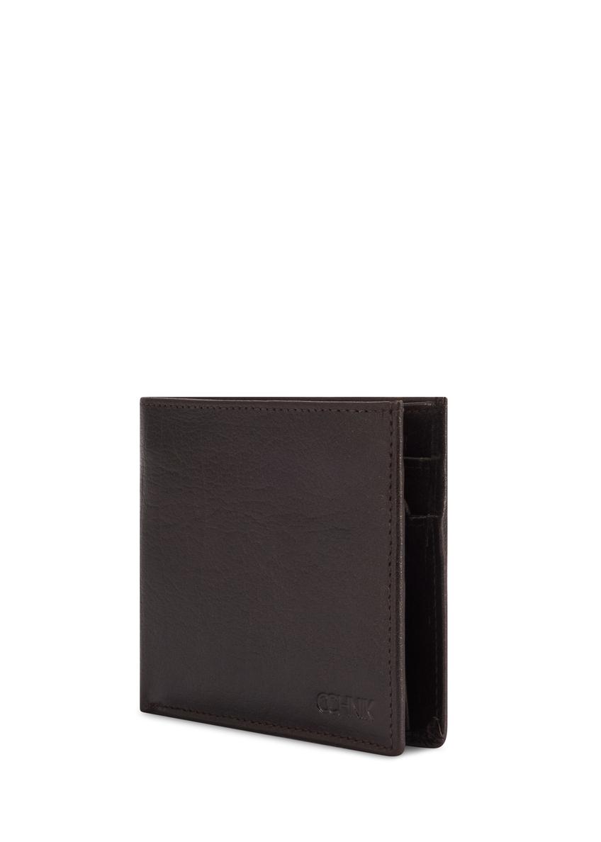 Skórzany portfel męski w kolorze czekoladowym PORMS-0674-90(Z25)