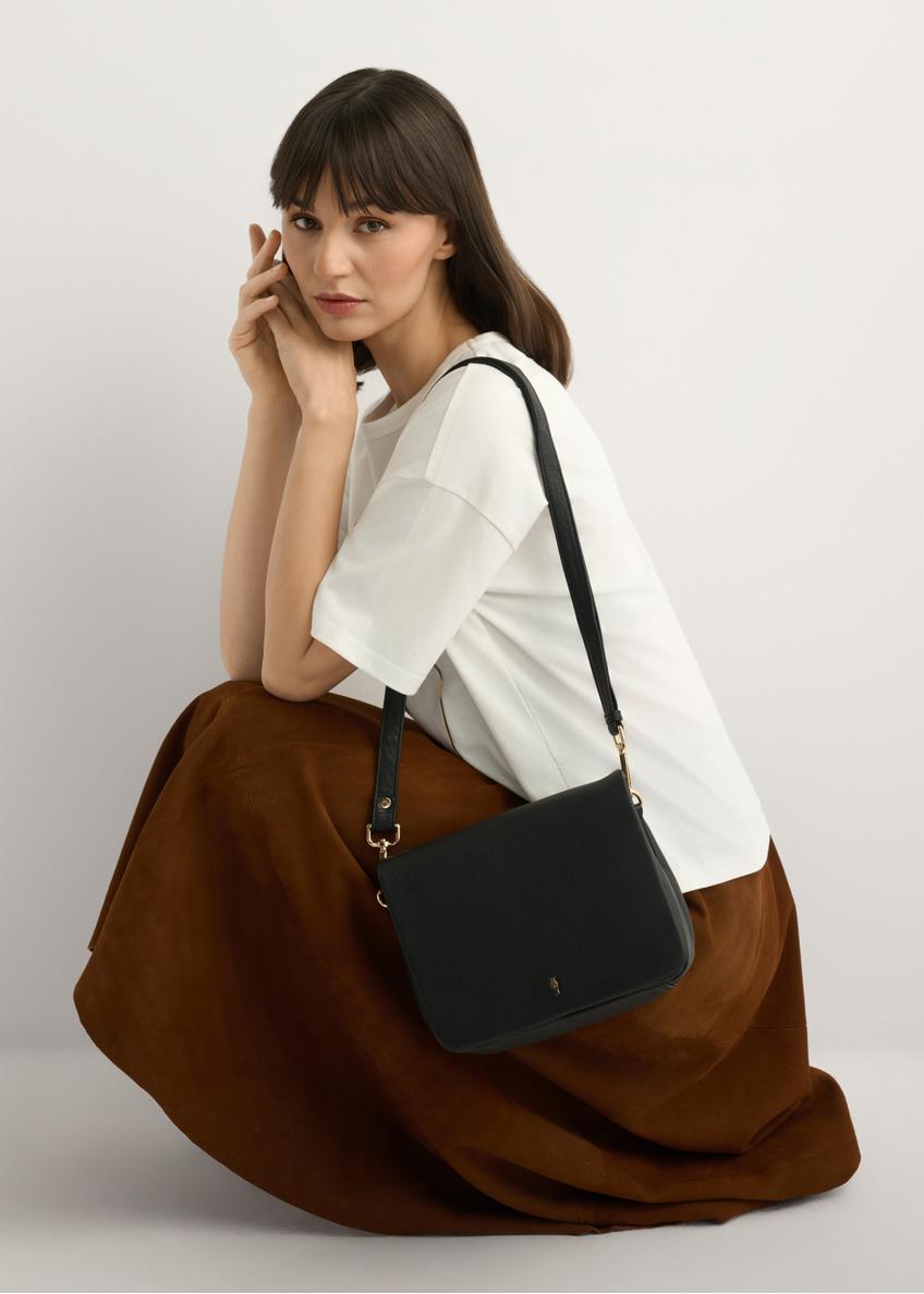 Czarna skórzana torebka damska TORES-0911E-99(Z25)