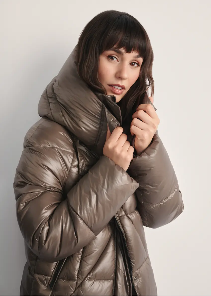 Długa pikowana kurtka damska KURDT-0609-82(Z25)