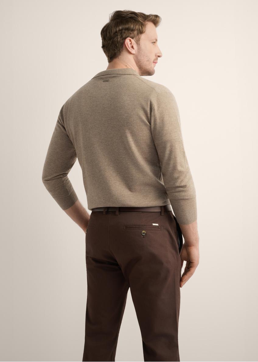 Camelowy wełniany sweter męski SWEMT-0197-1D(Z26)
