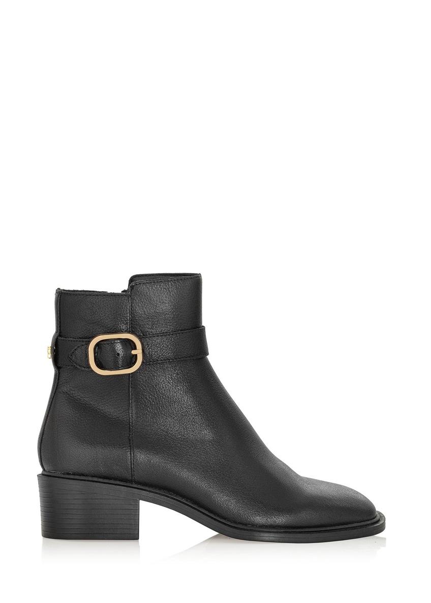 Black women's leather ankle boots BUTYD-1127-99(Z24)