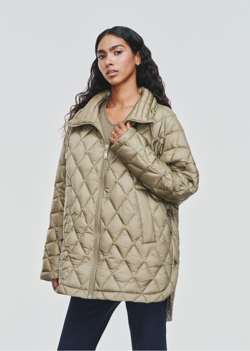 Quilted women's jacket in olive color KURDT-0550-57(Z24)