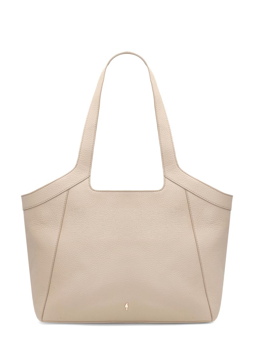 Duża skórzana torebka damska TORES-1205-1B(W26), widok produktu z przodu na białym tle.