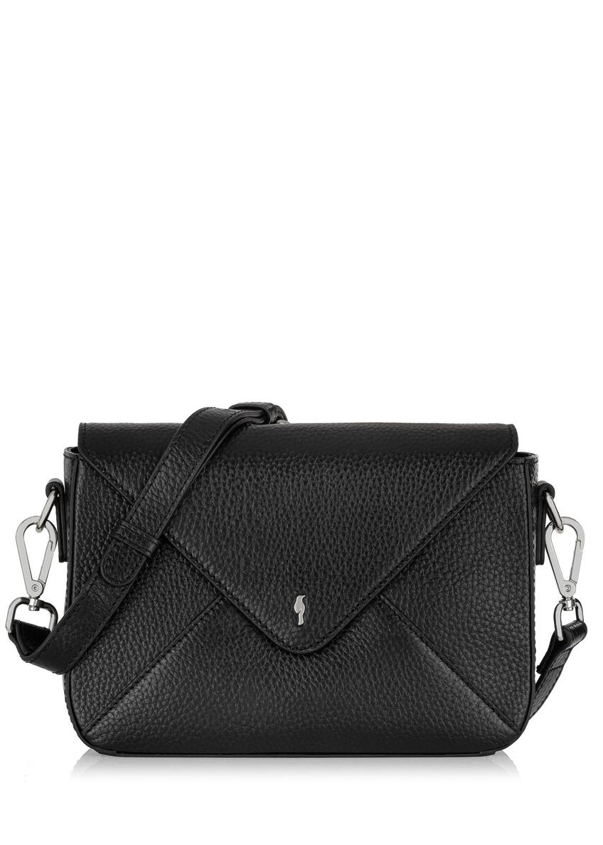 Black leather women's messenger bag TORES-0965A-99(Z24)-01