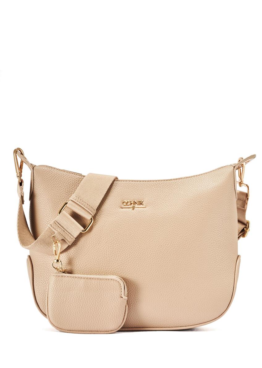 Beżowa torebka damska w stylu hobo TOREC-0829A-80(Z25)