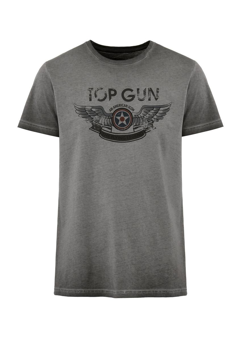 Grey men's cotton t-shirt TOP GUN TSHMT-0116-91(Z24)