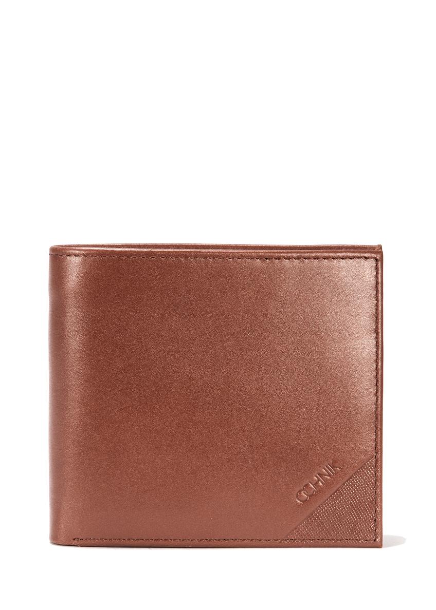 Skórzany portfel męski w kolorze brązowym PORMS-0636-88(W25)